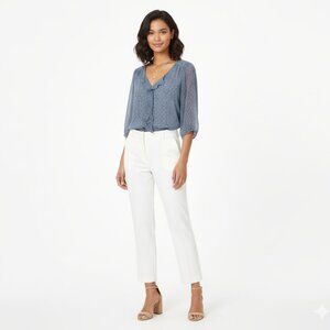 *Smart Set Blue and White Patterned Blouse